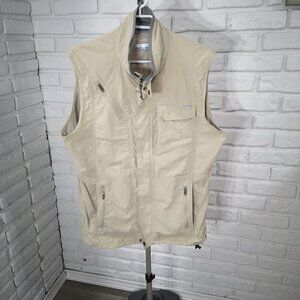 Columbia Men's Size Large Light Tan Omni Shade Sun Protection Vest